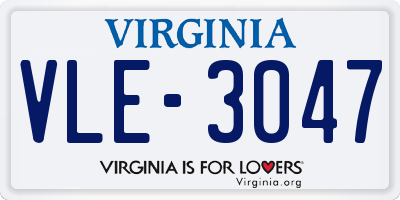 VA license plate VLE3047