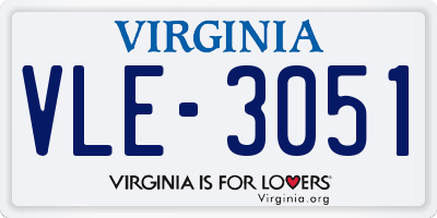 VA license plate VLE3051