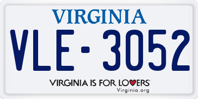 VA license plate VLE3052
