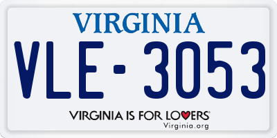 VA license plate VLE3053