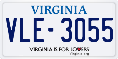 VA license plate VLE3055