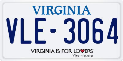 VA license plate VLE3064