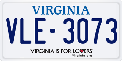 VA license plate VLE3073