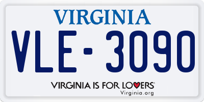 VA license plate VLE3090