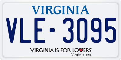VA license plate VLE3095