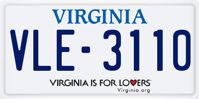 VA license plate VLE3110