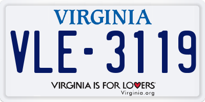 VA license plate VLE3119