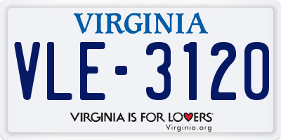 VA license plate VLE3120
