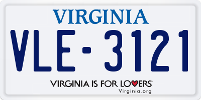 VA license plate VLE3121
