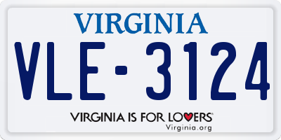 VA license plate VLE3124