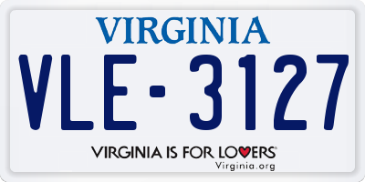 VA license plate VLE3127