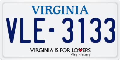VA license plate VLE3133
