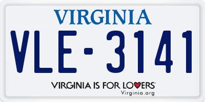 VA license plate VLE3141