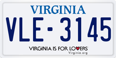 VA license plate VLE3145