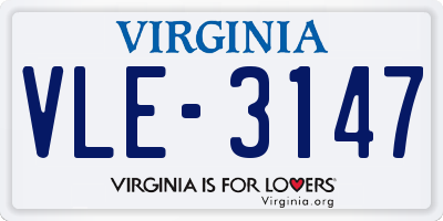 VA license plate VLE3147