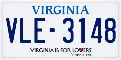 VA license plate VLE3148