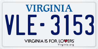 VA license plate VLE3153