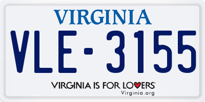 VA license plate VLE3155