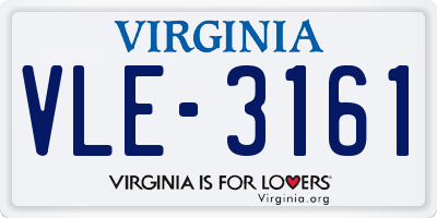 VA license plate VLE3161