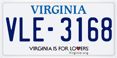 VA license plate VLE3168