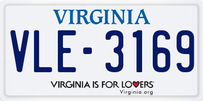 VA license plate VLE3169