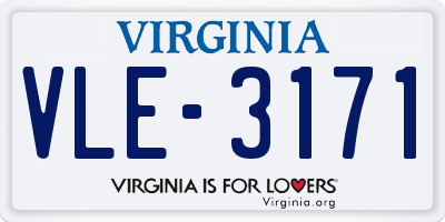 VA license plate VLE3171