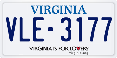 VA license plate VLE3177