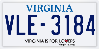 VA license plate VLE3184