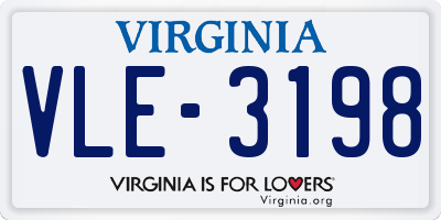 VA license plate VLE3198