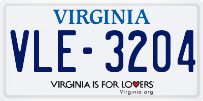 VA license plate VLE3204