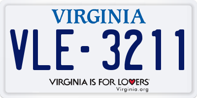 VA license plate VLE3211