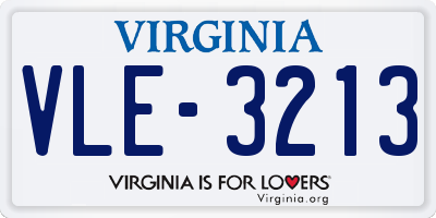 VA license plate VLE3213