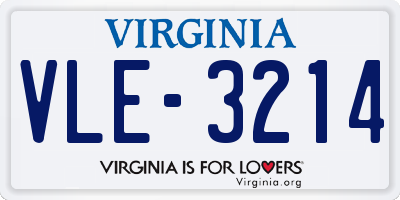 VA license plate VLE3214