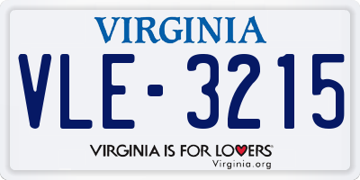VA license plate VLE3215