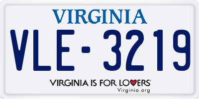 VA license plate VLE3219