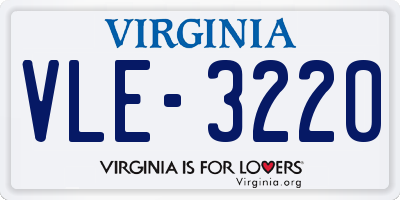 VA license plate VLE3220