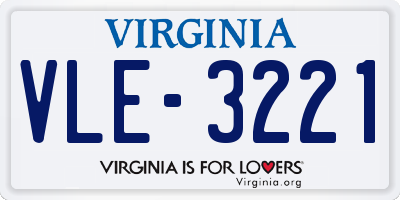 VA license plate VLE3221