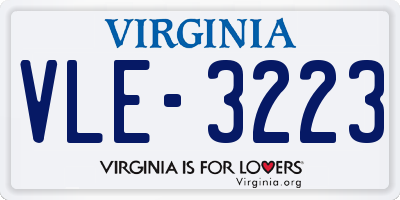 VA license plate VLE3223
