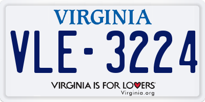 VA license plate VLE3224