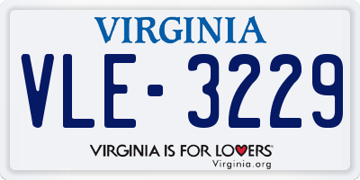 VA license plate VLE3229