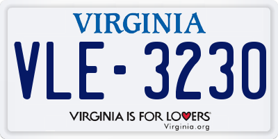 VA license plate VLE3230