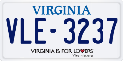 VA license plate VLE3237