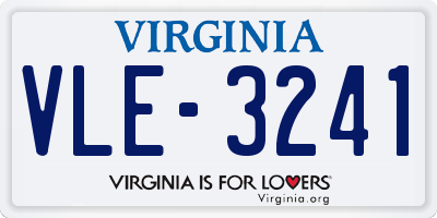 VA license plate VLE3241