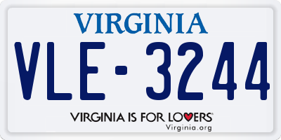 VA license plate VLE3244