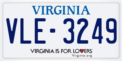 VA license plate VLE3249