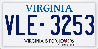 VA license plate VLE3253