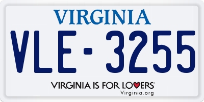 VA license plate VLE3255