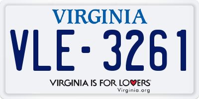VA license plate VLE3261