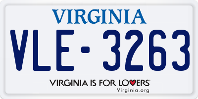 VA license plate VLE3263