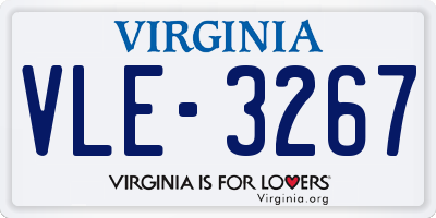 VA license plate VLE3267